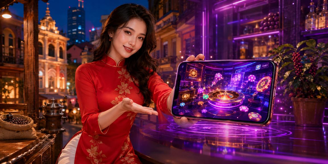 Người phụ nữ mặc áo dài tại TP.HCM thực hiện nạp tiền vào tài khoản casino trên điện thoại di động